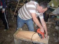 Douglas planing the hull.